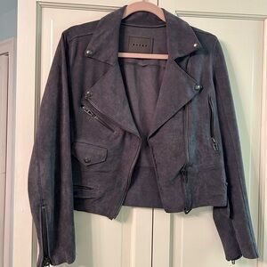 Anthropologie Blank NYC Gray Suede Motor Jacket Size S